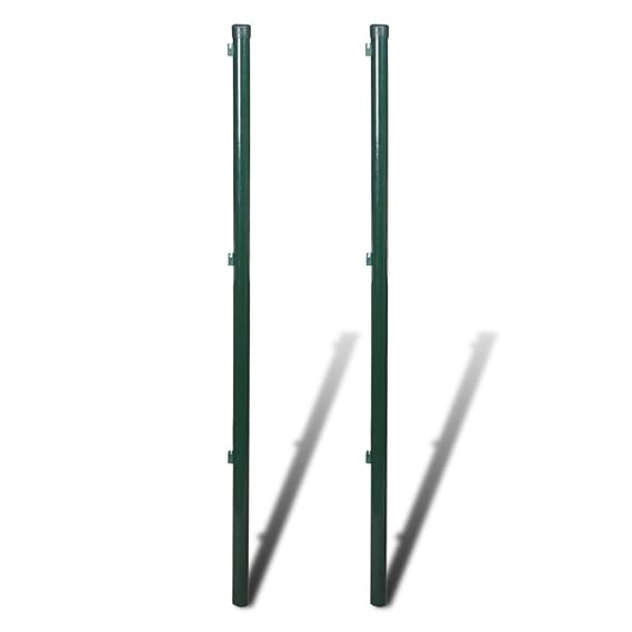 vidaXL 2x Zaunpfosten 200cm Zaunpfahl Pfosten für Maschendrahtzaun Drahtzaun