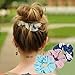 EAONE 16 Pieces Chiffon Hair Scrunchies Flower Hair Scrunchies Ties Hair Bobbles Ponytail Holder with Pouch Bag for Women Girls, 16 Colors