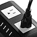 SAFEMORE USB Power Strip 8-Outlet and 4 Smart USB Output Charging Station (Black and White)