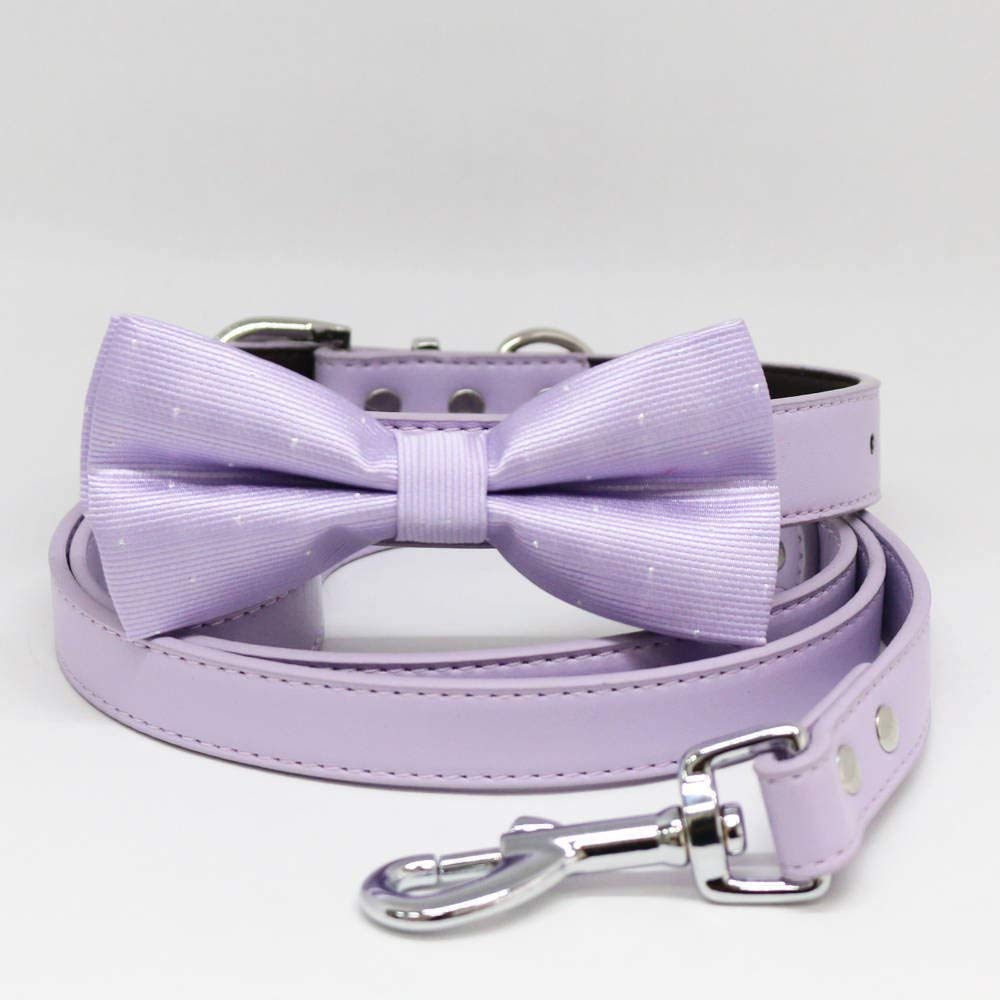 lilac leather dog collar