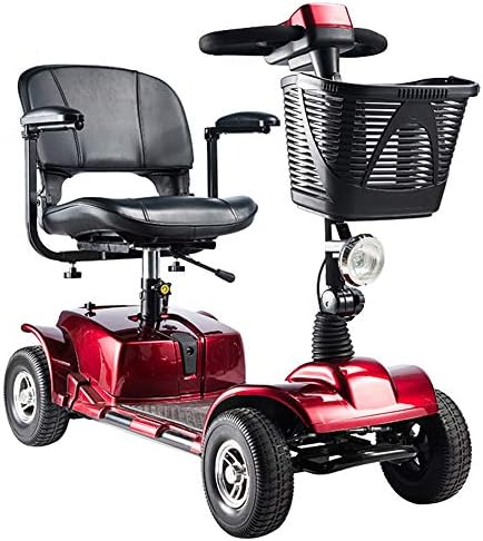 EMOGA Scooter Light and Compact, Foldable,4 Wheel Power Electric Travel and Mobility Scooter,41cm Wide Seat,Seat adjustable,Weight Capacity 100KG