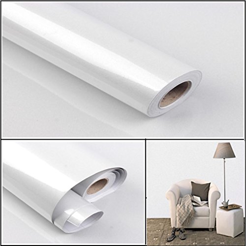 YJYdada 13 Kind Color Shiny Furniture Refurbished Stickers Pvc Removable Wallpaper Decor 100X40cm (White) - Thumbnail 2