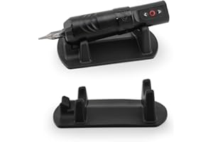 DENERGY Tattoo Machine Stand - Rubber Tattoo Pen Holder, Tattoo Machine Rack, Compatible with Rotary Tattoo Guns & Coil Machines, Anti-Slip Base, Stable Pen Display Stand Tattoo Pen Tray (Black 1 Pack)