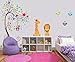 LiveGallery Removable DIY Colorful Tree & Jungle Animals Theme Owls, Lion, Giraffe Wall Decals Kids Babys Room Decorations Wall Sticker Decor Nursery Room Bedroom Art Decal Murals