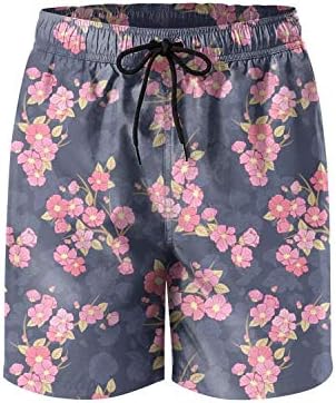 Elxie06 Sakura Clear Mens Quick Dry Lightweight Beach Shorts with Drawstring