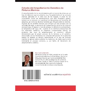 Estudio del Ampollamiento Osmótico de Pinturas Marinas: Aplicadas sobre Sustratos no Metálicos, en Inmersión Total (Spanish Edition)