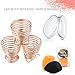 3 PCS Beauty Makeup Sponge Blender Holder Drying Rack Stand,Makeup Sponges Stand, Powder Puff Sponge Support Display Stand, Makeup Organizer Round Triangle Square Styles, Rose Gold