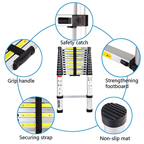 3 Luisladders+Aluminum+Telescoping+Telescopic+Extension