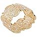 D EXCEED Womens Bohemian Lace Bracelet Vintage Filigree Cuff Bangle Bracelet Wide Stretch Rhinestone Bracelets for Ladies