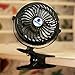 Glovion Mini Desk Fan, Clip-on Stroller Fan, 2600mAh Rechargeable Battery Clip Fan, 360 Adjustable Wind, Personal Clip or Desk Fan with Speeds Settings, Indoor& Outdoor Personal Cooler - Black
