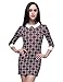 OMEYA.WANSHIDA. Women 3/4 Sleeve Doll Collar Floral Business Pencil Mini Dress