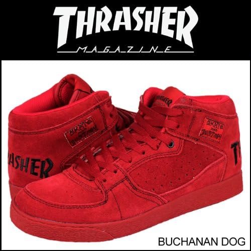 Amazon スラッシャー Thrasher スニーカー レッド ブラック Tsbds 121rbs Buchanan Dog スエード 男女兼用 Thrasher Magazine スウェード Us9 27 0cm レッド ブラック 並行輸入品 Thrasher スラッシャー シューズ バッグ