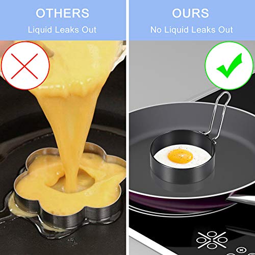 image for Feeke 4 Packs Non-Stick Egg Ring Make and Shape Fried Egg, Stainless S