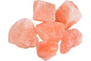 RCSTONE 0.22 Pounds Himalayan Pink Salt Chunks for Salt Rock Lamp,Salt Bowl,and Decorations, Orange, 1.97 to 3.94 Inches