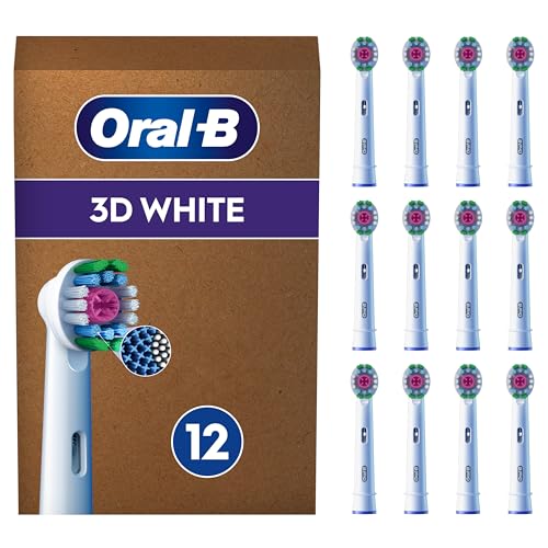 Oral-B Brossettes de Rechange 3D White, lot de 12, Blanches