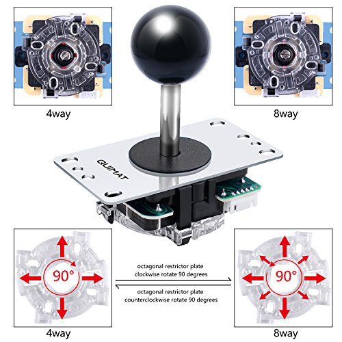 Quimat Updated Version Arcade Game DIY Kit, Arcade Buttons and Joystick Set with Zero Delay USB Encoder, 8way/4way Joystick&13 Function Buttons for PC and Raspberry Pi QR11-B - Thumbnail 2