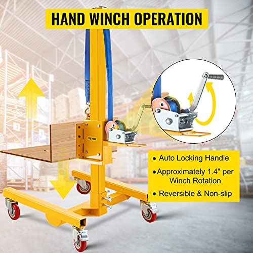 VEVOR Manual Winch Stacker, 9.4" 72" Height Range, 19.7" Length x 15.