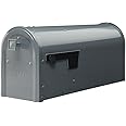 Architectural Mailboxes Edson Galvanized Steel Post Mount Mailbox, Compatibility Code A, EM110GMAM, Grey, Medium Capacity