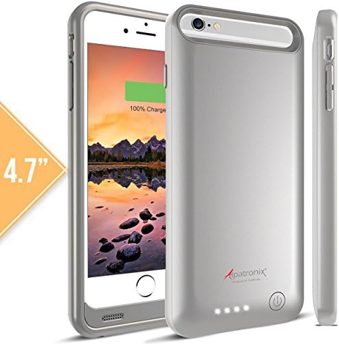 iPhone 6S / 6 Battery Case, Alpatronix BX140 (4.7-inch) 3100mAh Rechargeable Protective External Portable Charging Case for iPhone 6S 6 Juice Bank Power Pack [MFi Certified, iOS 10+ Support] - Silver