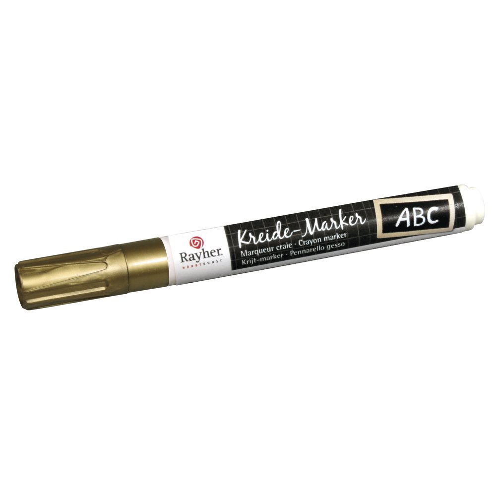 RAYHER HOBBY 38830620 Chalk Marker Chisel Tip 2-6 mm Brilliant Gold
