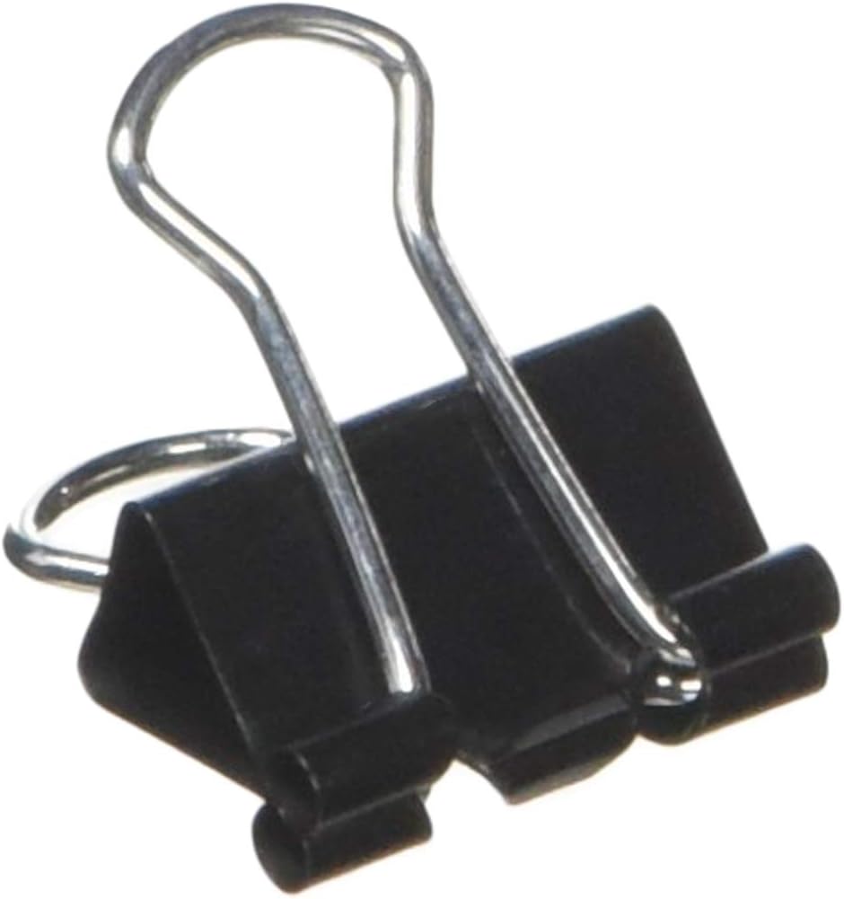 Universal 10199 Mini Binder Clips, 1/4Inch Capacity, 5/8Inch Wide, Black, 12/Box