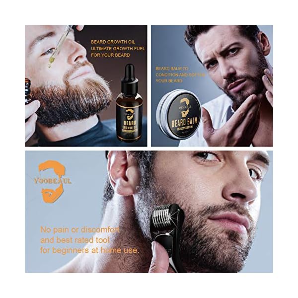beard growth kit beard derma roller  beard growth serum oil  beard balm