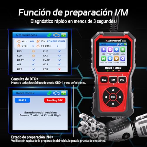 KONNWEI Escáner OBD2 KW330, Escáner Automotriz Profesional, Lector de códigos Universal, Diagnóstico de fallas del Motor, Herramienta de diagnóstico para los Coches de protocolo OBD2