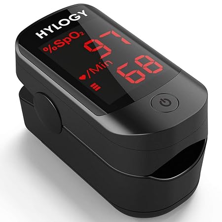 Pulsoximeter HYLOGY Finger Oximeter Blutsauerstoffsättigung Monitor mit OLED Display, Herzfrequenz Oximeter für das Gesundhei