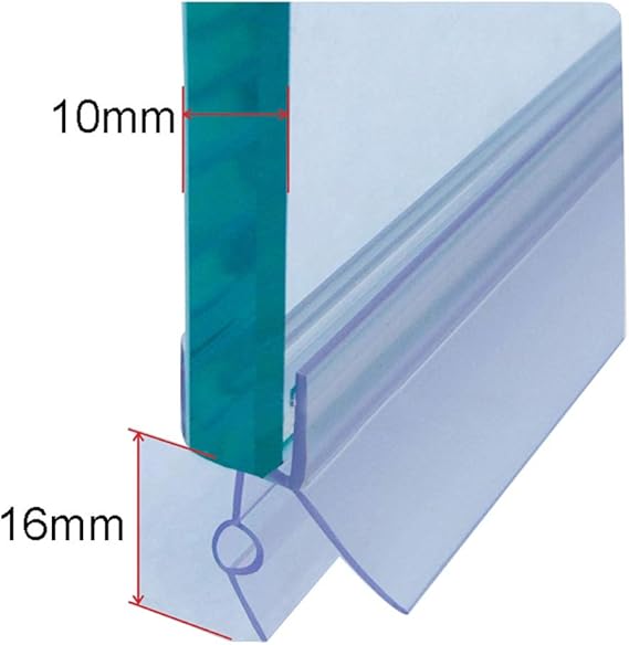 ECYC Rubber Plastic Bath Shower Screen Door Seal Strip 10mm, Shower