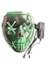 JBNEG Frightening Wire Halloween Cosplay LED Light up Scary Mask for Festival Parties, Green