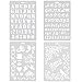 Pack of 4 Large Letter Nunber & Graphics Drawing Painting Stencils Scale Template for Scrapbooking, Card and Craft Projects