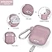 Case for Airpods Accessories Set, Filoto Airpod Silicone Case Cover with Keychain/Strap/Earhooks/Accessories Storage Travel Box for Apple Airpods 2&1, Best Gift for Your Air Pod (Rose Gold)