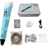 USB 3D Pen for Kids,3D Printing Pen with 9 Color PLA Filament Refills (Blue)