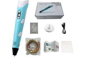 USB 3D Pen for Kids,3D Printing Pen with 9 Color PLA Filament Refills (Blue)