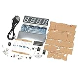 KKmoon DIY Digital LED Clock Kit Compact 4-digit Light Control Temperature Date Time Display with Transparent Case (Green)