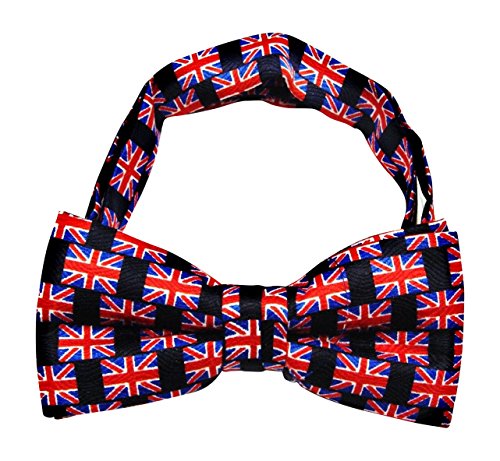 Men's Unisex British Flag Union Jack Luxury Bow Tie and Suspenders Set