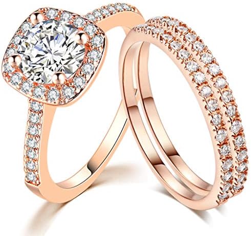 Three-in-One Bridal Wedding Engagement Anniversary Statement Eternity Ring Set