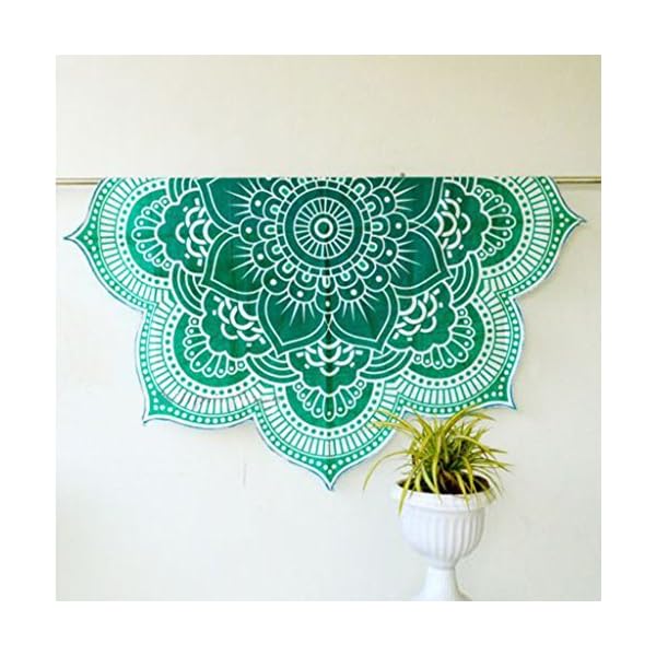 Tapiz Tiro Estera de Yoga Colcha Dormitorio Hippie Mandala Estilo de Bohemio Redonda - Verde | DeHippies.com