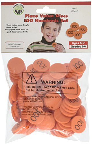 Essential Learning Products 100 Hundreds Place Value Discs Set