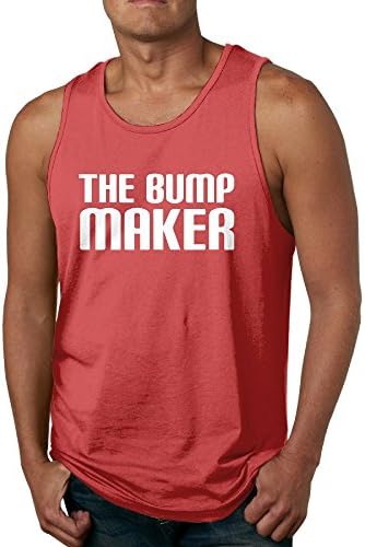 ZhiqianDF The Bump Maker Loose Fit Relaxed 100% Cotton Men's Tank Top T-shirt XXL Red