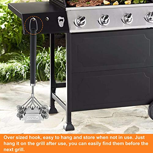 POLIGO BBQ Grill Cleaning Brush Bristle Free & Scraper Triple Helix
