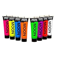 Moon Glow - Blacklight Neon UV Hair Gel - 0.67oz Set of 8 tubes - Temporary wash out hair color - Spike and Glow!