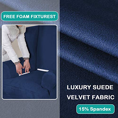 Turquoize Stretch Wing Chair Slipcover Wingback Armchair Chair Slipcovers Sofa Covers 1-Piece Spandex Fabric Wing Back Wingback Armchair Chair Slipcovers(Wing Chair, Navy)