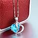 KATGI Fashion Austrian Crystals Heart Shape Pendant Necklace