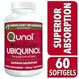 Qunol Mega 100mg CoQ10 Ubiquinol, Superior Absorption, Patented Water and Fat Soluble Natural Supplement Form of C0Q10, Antioxidant for Heart Health, 60 Count Softgels