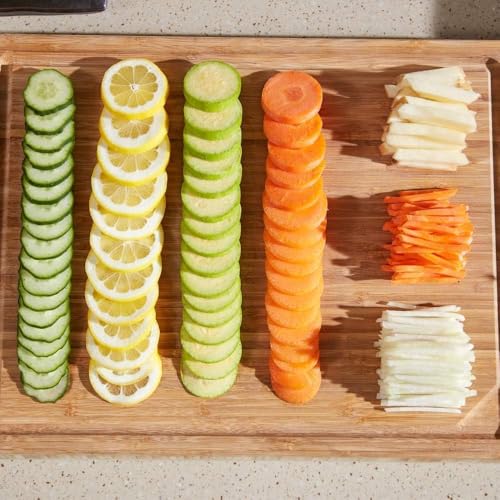 Depets 5 in 1 Mandolin Vertical, Safe Mandolin Chopper, Food Slicer, Slicer, Cuts into Strips, Julienne and Cubes, Adjustable Thickness from 1-8mm