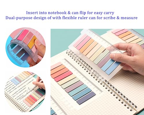 GetALift 3200pcs Sticky Tabs for Books, Colored Book Tabs for Annotating Books, Translucent Sticky Note Tabs for Page Markers Reading Tabs, Writable Post It Tabs Book Flags Sticky Index Tabs (Morandi)