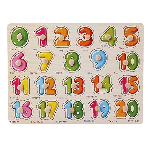 Popmall Puzzles for Toddlers, Wooden Letter Puzzle with Knobs and Insect Kids Wooden Puzzles for Toddlers - Numbers, Alphabet and Insect Puzzle