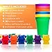Itelya Rainbow Counting/Sorting Bears with Matching Cups and Original Printed Activity Cards | Giftable Package Large Tweezer | Color Sorting Toys for Toddlers | Montessori Counting Toys