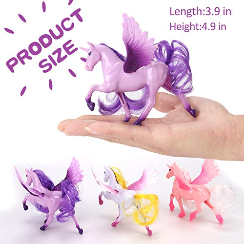 12 Pack Large Magical Unicorn Figures Figurine Toys for Girls Party